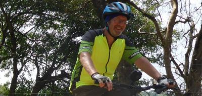 Chris Cammidge Cycling on the  tour with redspokes